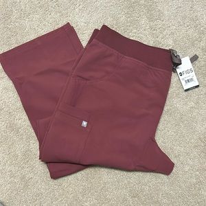 Figs Dark Cherry scrub bottoms-NWT